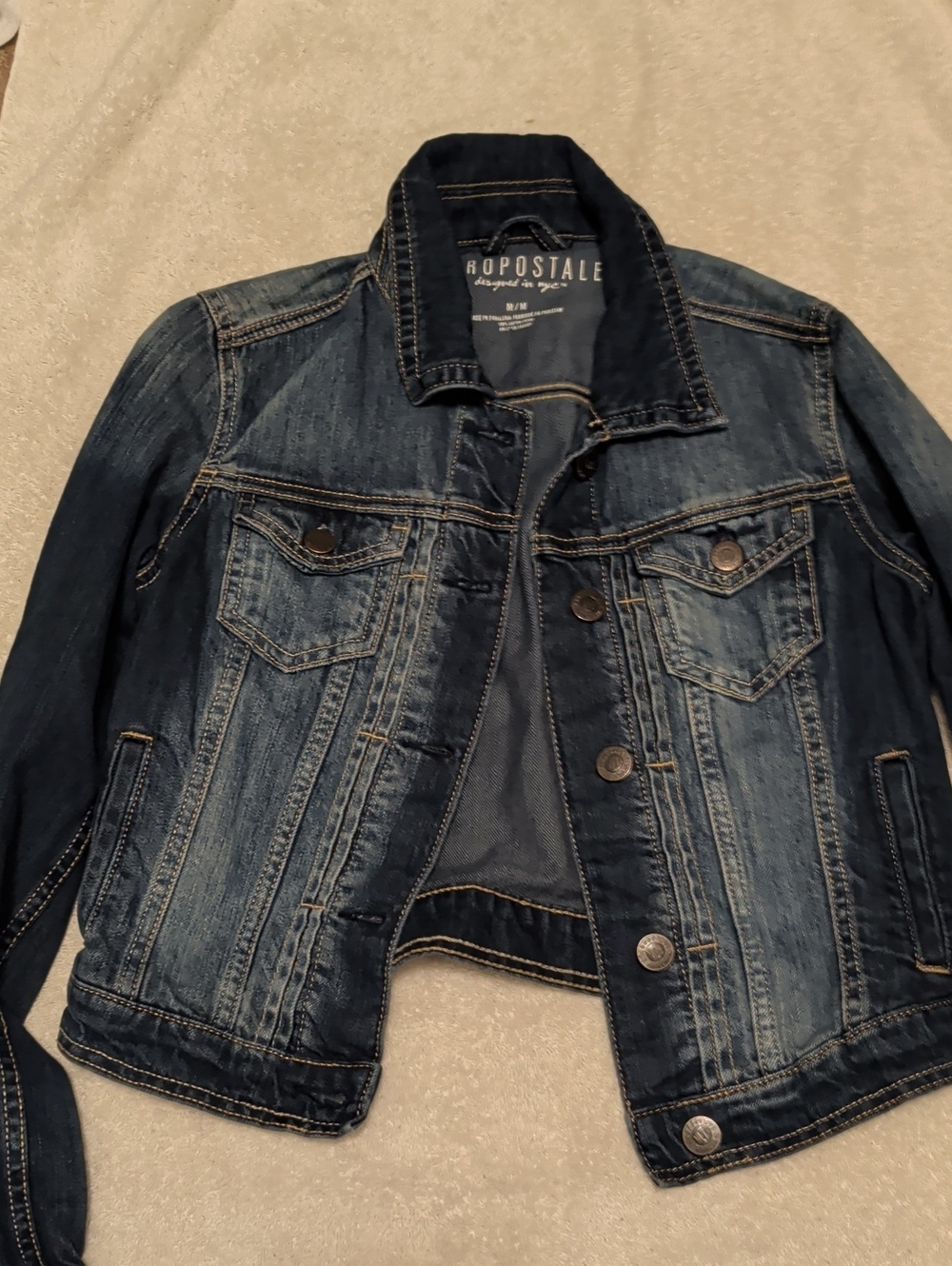 Aéropostale Y2K Vintage Style Denim Jean Jacket Medium Distressed Blue